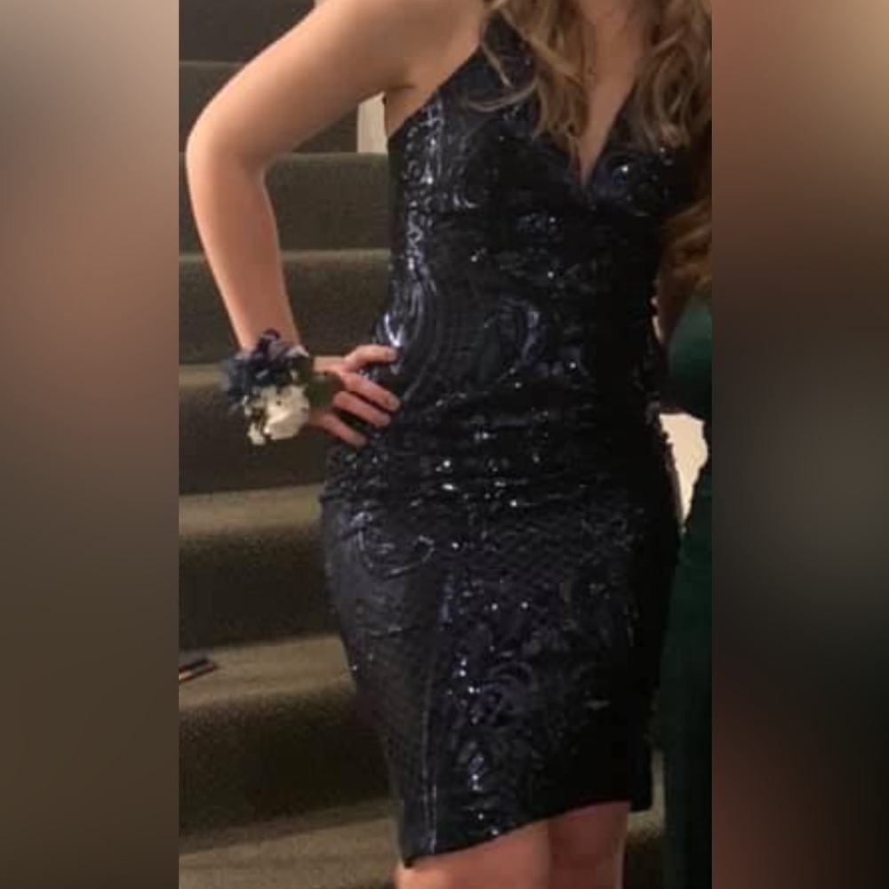 Windsor MIDI Sparkly navy dress